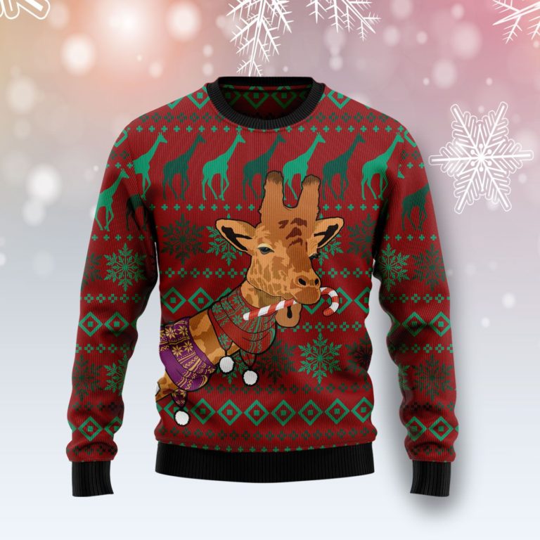 Giraffe Winter Christmas Wool Sweater