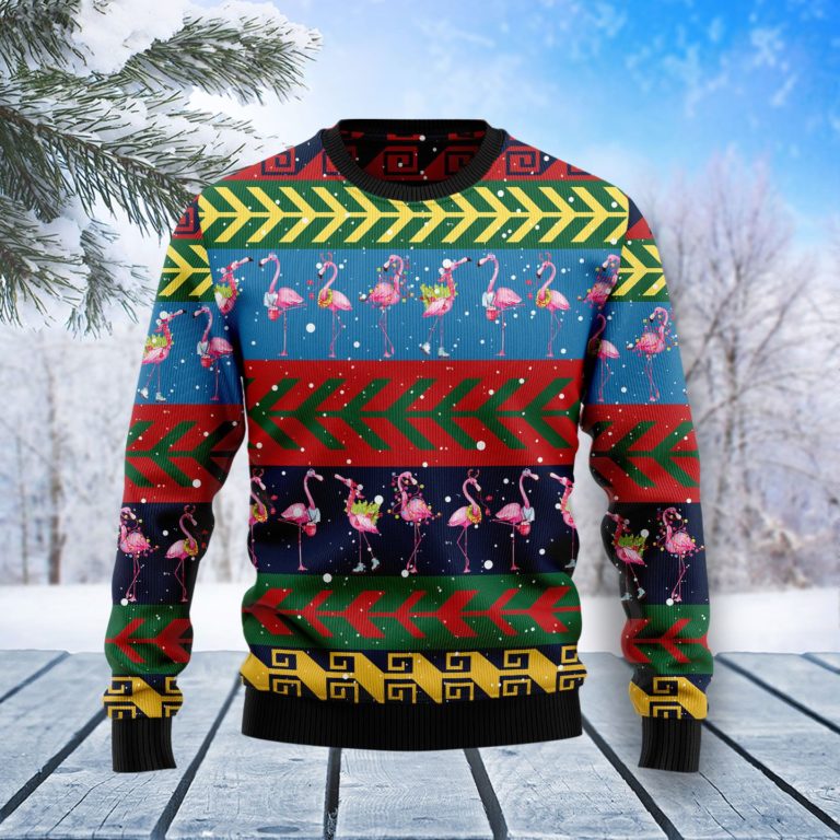 Flamingo Christmas Pattern Christmas Wool Sweater