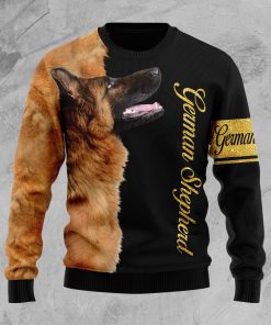 German Shepherd Half Cool Christmas Wool Sweater