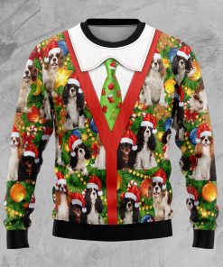 Cavalier King Charles Spaniel Xmas Pine Christmas Wool Sweater