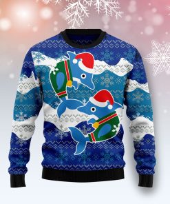 Dolphin CoupleT Christmas Wool Sweater
