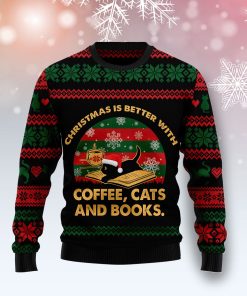 Christmas Better With Cat And Book Christmas Wool Sweater