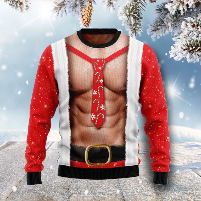 Funny Six Pack Muscle Christmas Wool Sweater
