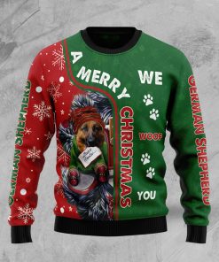 German Shepherd Merry Christmas Christmas Wool Sweater