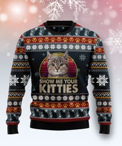 Cat Show Me Your Kitties Christmas Wool Sweater