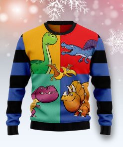 Dinosaur Color Christmas Wool Sweater