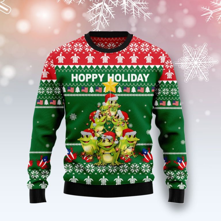 Frog Christmas Tree Christmas Wool Sweater