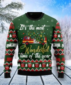 Firefighter Wonderful Time Christmas Wool Sweater