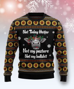 Cow Not Today Sunflower Christmas Wool Sweater