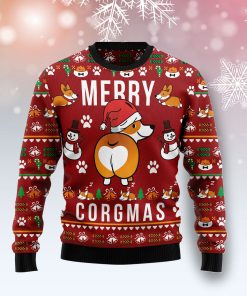 Funny Corgi Merry X-mas Christmas Wool Sweater Funny Corgi Merry X-mas Christmas Wool Sweater