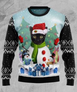 Cat Snowman Christmas Wool Sweater