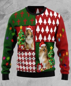 Collie Hohoho Christmas Wool Sweater