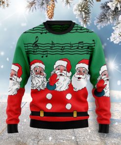 Christmas Santa Claus and Music Notes Christmas Wool Sweater
