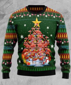 Flamingo Christmas Tree Christmas Wool Sweater
