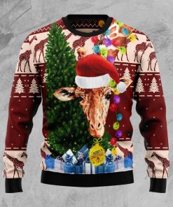 Giraffe Xmas Christmas Wool Sweater