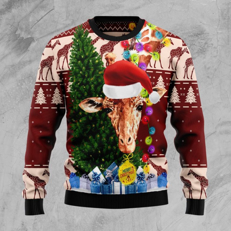 Giraffe Xmas Christmas Wool Sweater