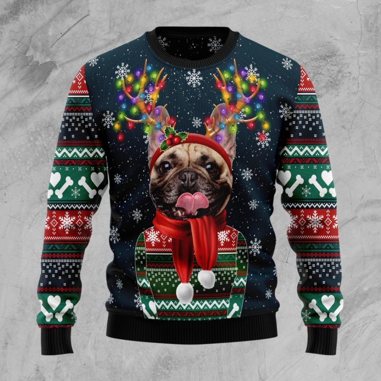 Cool French Bulldog Christmas Wool Sweater