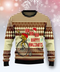 Giraffe Happy Holidays Christmas Wool Sweater