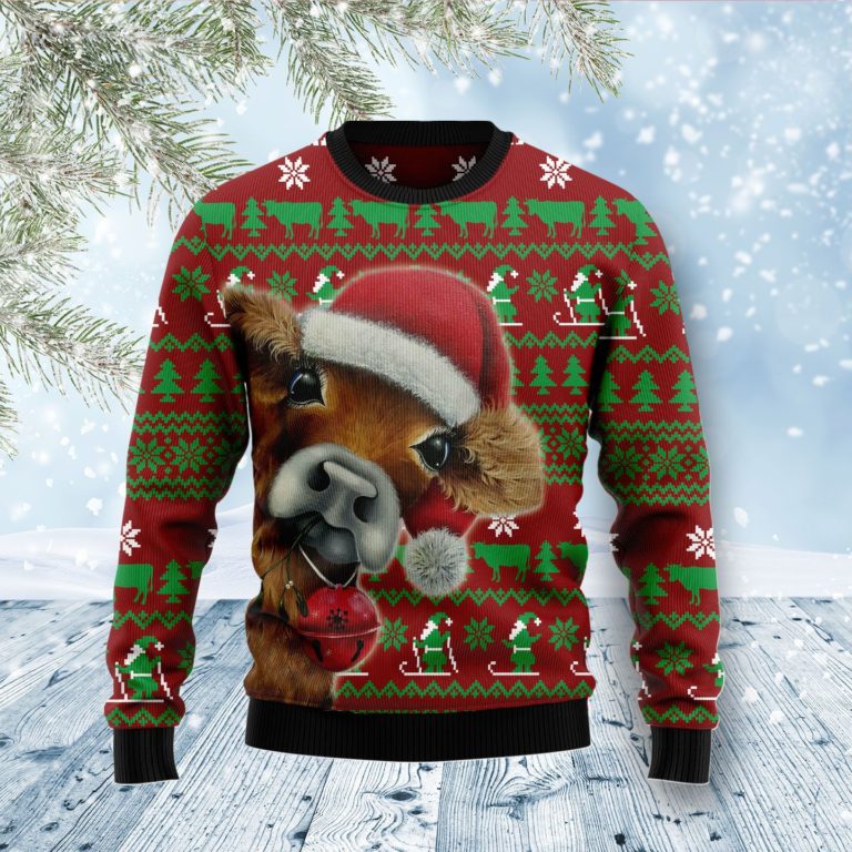 Cow Xmas Christmas Wool Sweater
