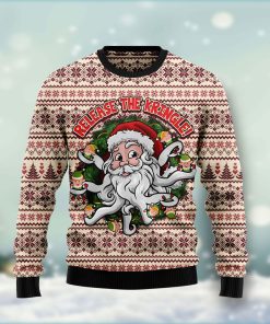 Funny Santa Claus Release the Kringle Christmas Wool Sweater Funny Santa Claus Release the Kringle Christmas Wool Sweater