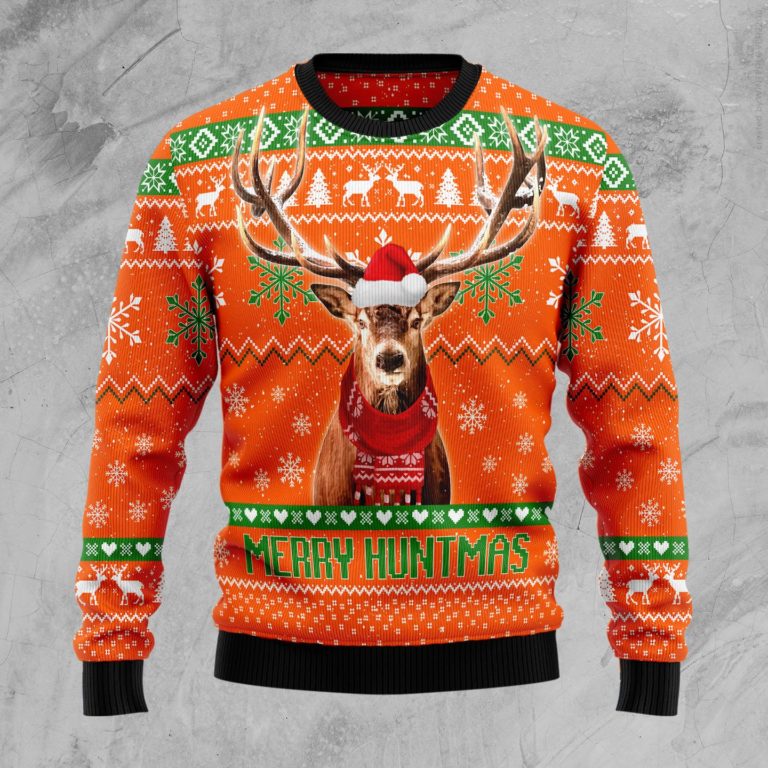 Deer Merry Huntmas Christmas Wool Sweater