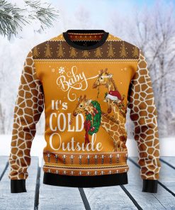 Giraffe Baby It?s Cold Outside Christmas Wool Sweater