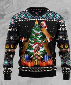 Dachshund Group Christmas Tree Christmas Wool Sweater