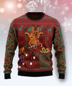 Giraffe Scarves Christmas Wool Sweater