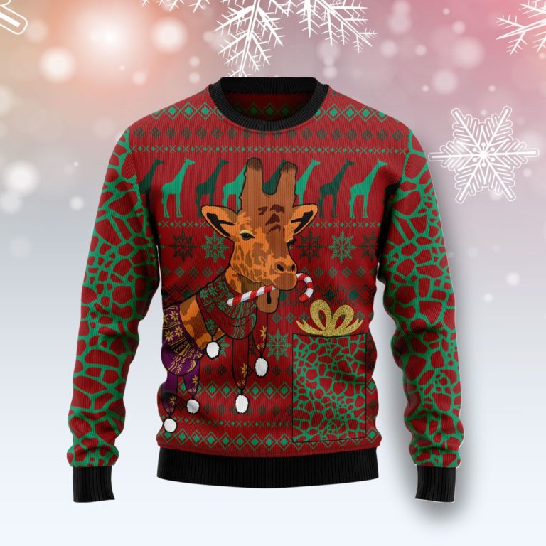 Giraffe Scarves Christmas Wool Sweater