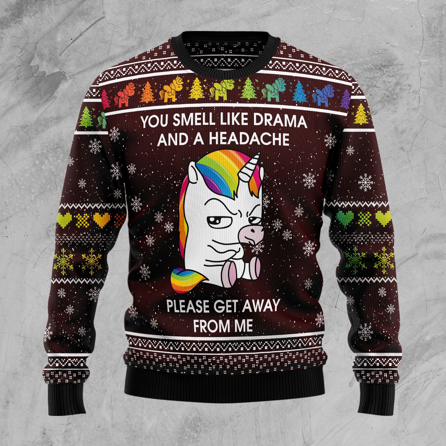 Funny Unicorn Christmas Wool Sweater RobinPlaceFabrics