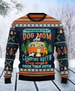 Dog Mom Camping Christmas Wool Sweater