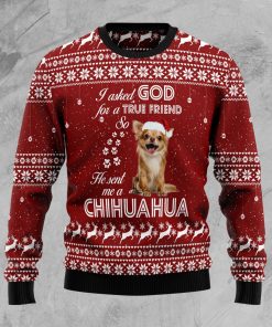 Chihuahua True Friend Christmas Wool Sweater