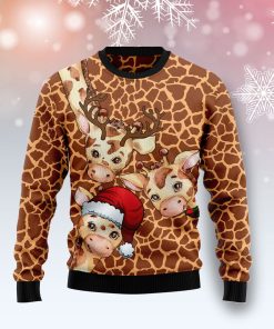 Giraffe Funny Christmas Wool Sweater Giraffe Funny Christmas Wool Sweater