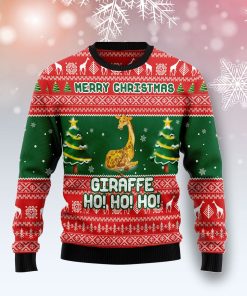 Giraffe Ho Ho Ho Christmas Wool Sweater Giraffe Ho Ho Ho Christmas Wool Sweater