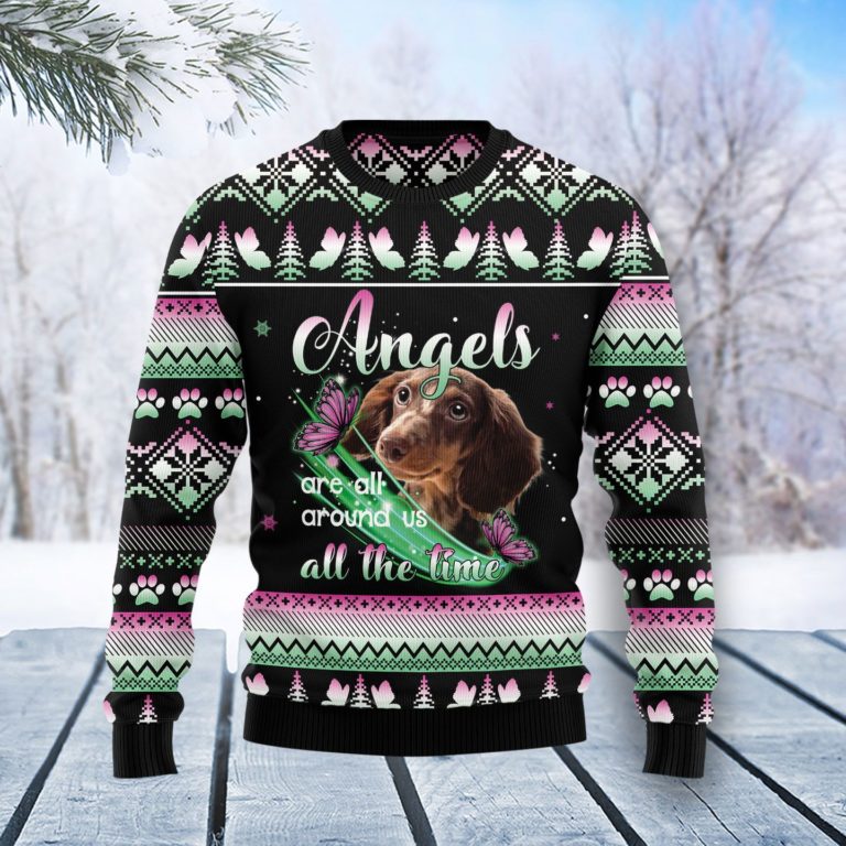 Dachshund Angel Christmas Wool Sweater