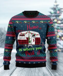 Caravan Home is where you park it Christmas Wool Sweater