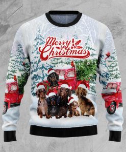 Dachshund Merry Christmas Christmas Wool Sweater