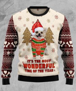 Chihuahua The Most Beautiful Time Christmas Wool Sweater Chihuahua The Most Beautiful Time Christmas Wool Sweater
