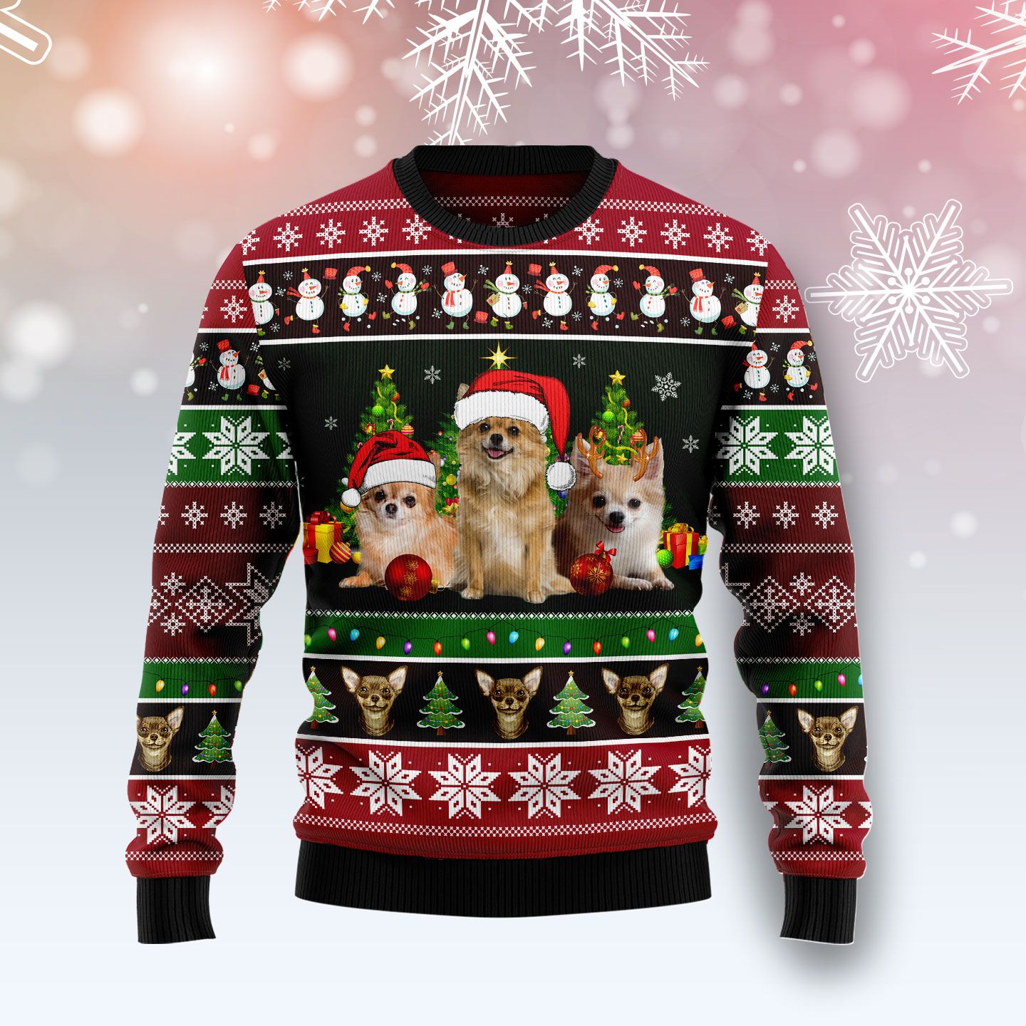 Chihuahua Paw Christmas Wool Sweater - RobinPlaceFabrics