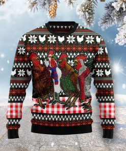 Chicken Under Snow Christmas Wool Sweater