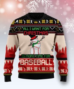 Christmas Time For Baseball Christmas Wool Sweater