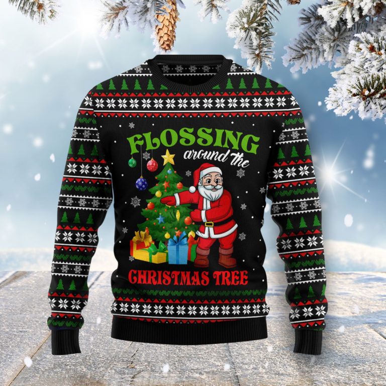 Flossing Around The Christmas Tree Christmas Wool Sweater