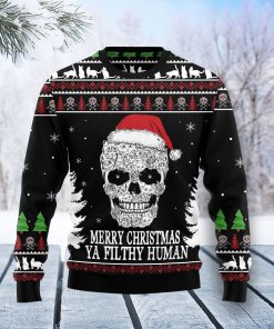 Cat Skull Santa Christmas Wool Sweater