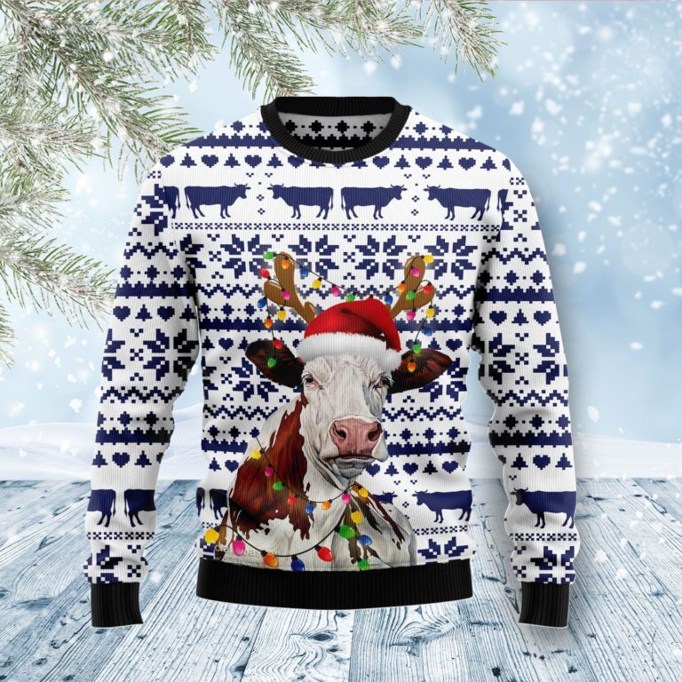 Cow Christmas Reunion Christmas Wool Sweater