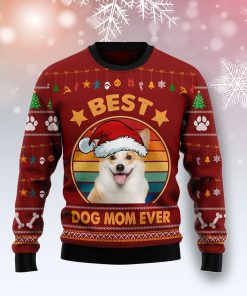 Cardigan Welsh Corgi Best Dog Mom Ever Christmas Wool Sweater