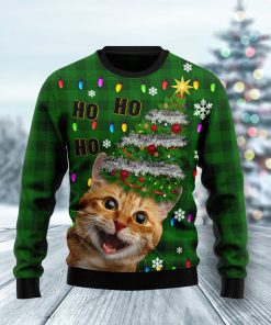 Cat Christmas Tree Christmas Wool Sweater Cat Christmas Tree Christmas Wool Sweater