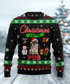 Christmas is better with Pug Christmas Wool Sweater Christmas is better with Pug Christmas Wool Sweater