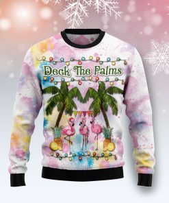 Flamingo Deck The Palms Christmas Wool Sweater