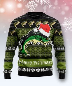 Fishing Merry Fishmas Christmas Wool Sweater