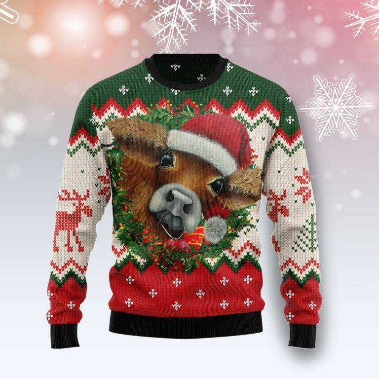 Cow Xmas Christmas Wool Sweater